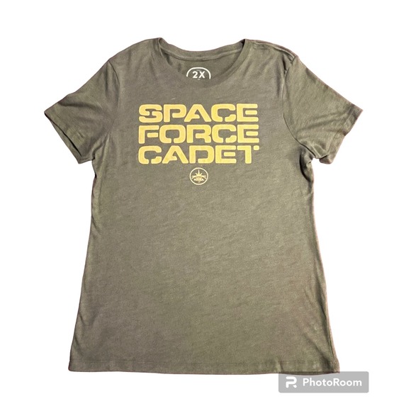 Space Force Cadet Army Green T-Shirt Fits Like Womens Large New Without Tags - Picture 1 of 4